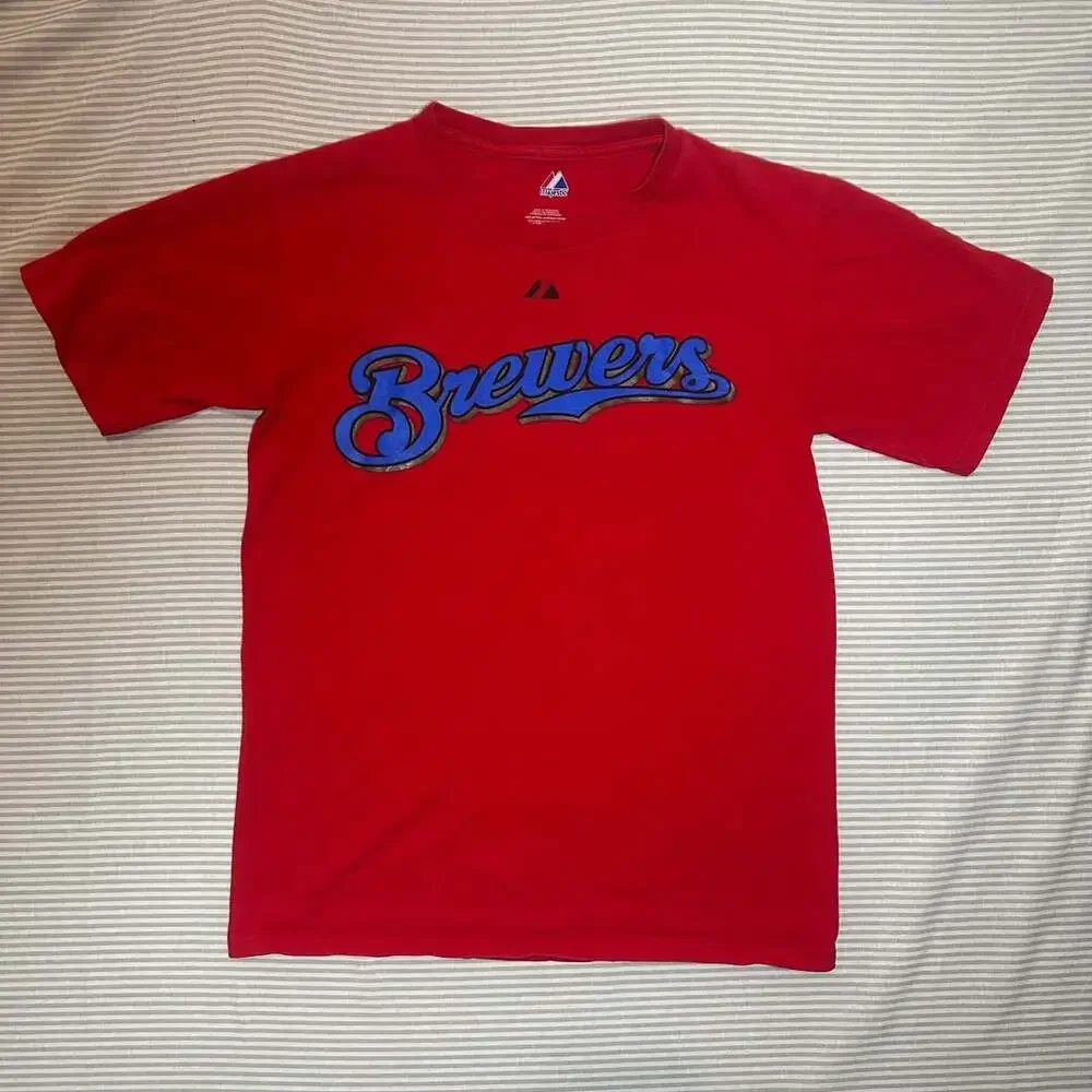 Majestic Milwaukee Brewers Polish #2 Red T-Shirt